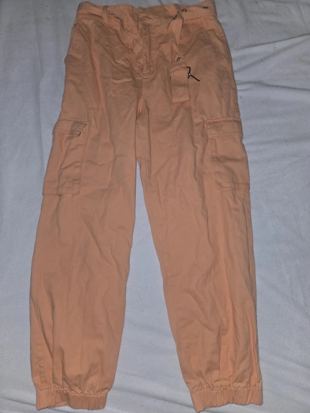 Women's Cargo Jogger Pants - Peach
